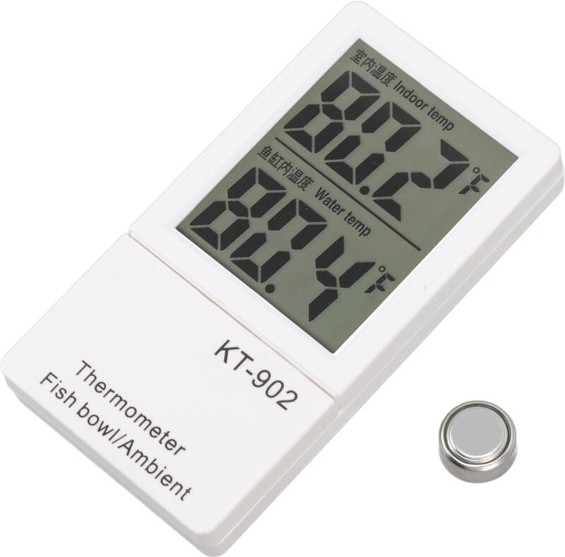 KT902 Digitales Aquariumthermometer mit extrem niedrigem Stromverbrauch – Elektronisches digitales Ein- und Auslasstherm...