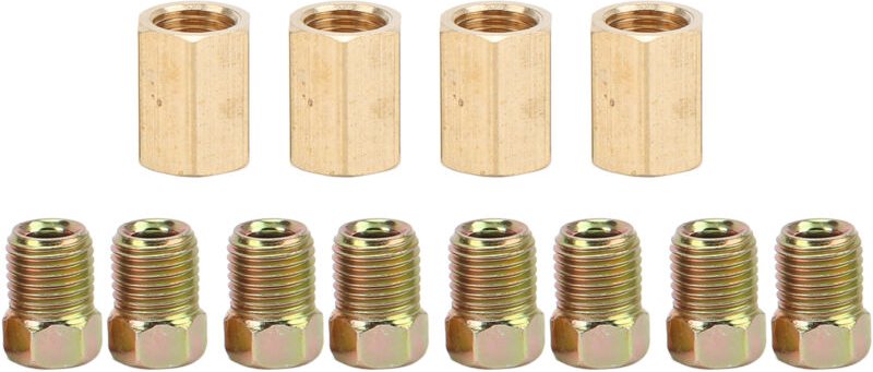 Set - Bremsleitungsverbinder, Bremsleitungsverbinder, 12-teiliges Bremsleitungs-Anschlussset 3/8 Zoll 24 Gewinde 4 Ansch...