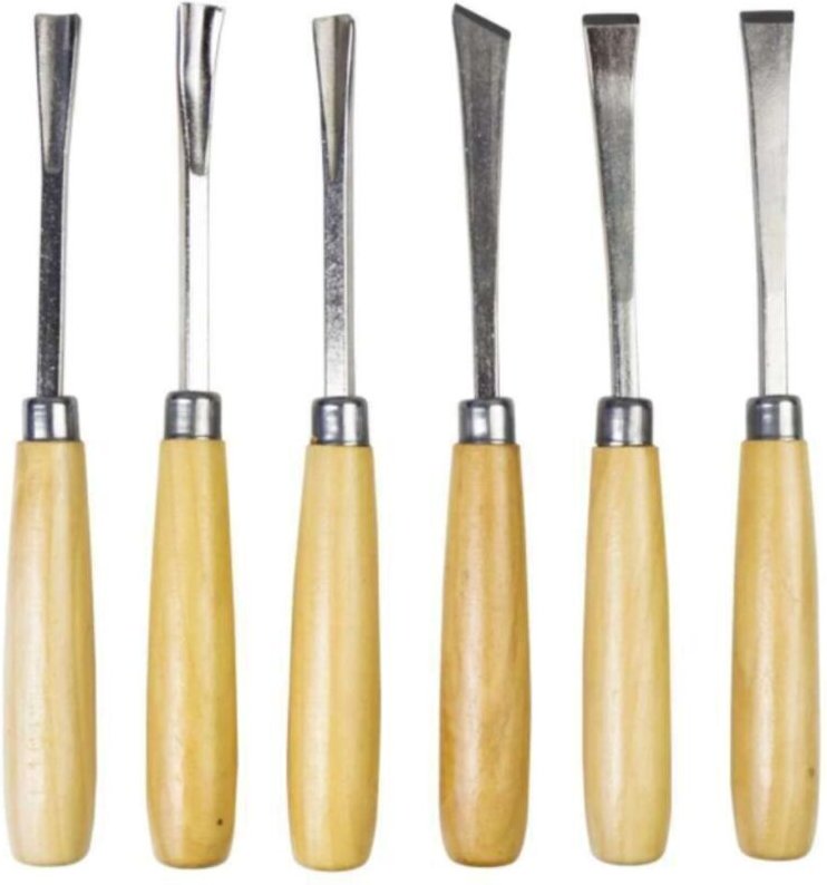 6-teiliges Holzmeißelset, professionelles Holzmeißelset für Holzschnitzerei, Tischlerei, Bildhauerei und Heimwerkerproje...