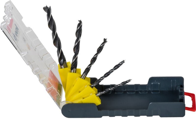 KWB - Einhell 49109135 Set mit 5 Bits aus Chrom-Vanadium-Stahl für Holz Ø4/5/6/8/10 mm
