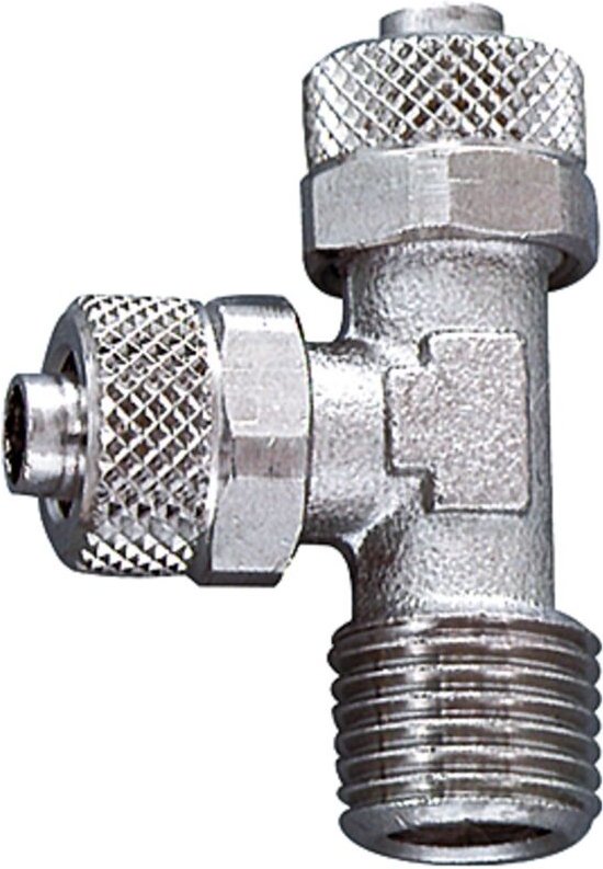 L-Einschraubverschraubung, r 3/8 a., für Schlauch 8/6, ms vern. - Riegler