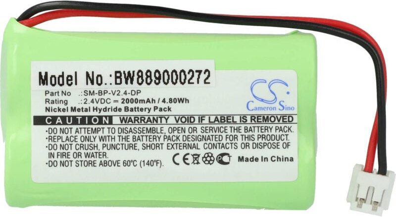 Vhbw - Akku Ersatz für vdw SM-BP-V2.4-DP für Medizintechnik (2000mAh, 2,4V, NiMH)