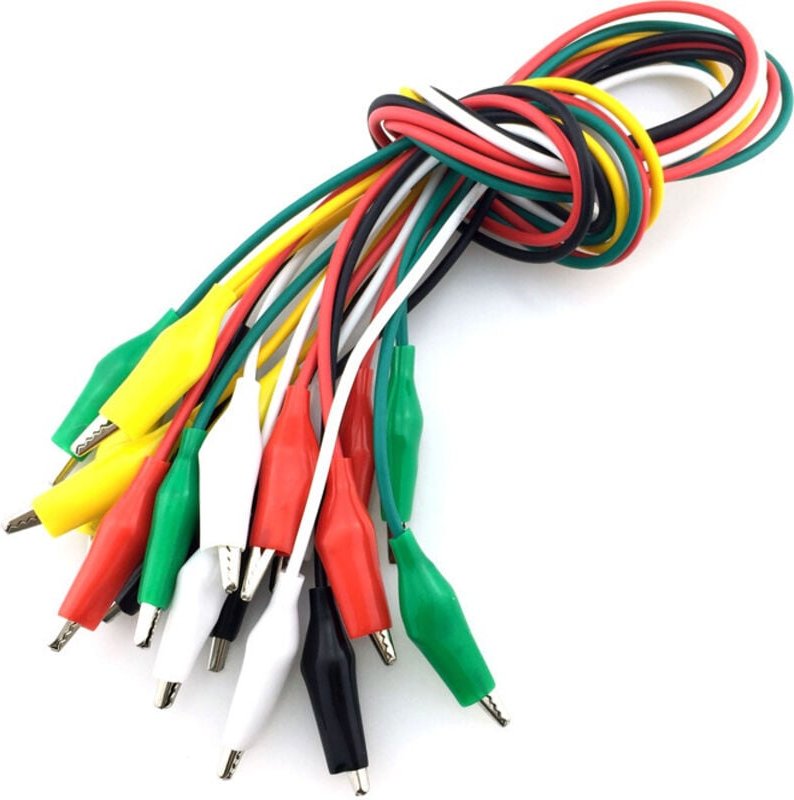 Multimeter, Ohmmeter und Amperemeter 10 Stück Krokodilklemmen mit Kabel, isolierte Krokodilklemme, Kabellänge 50 cm für ...