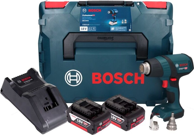 Bosch ghg 18V-50 Professional Akku Heissluftgebläse 18 v 300° c / 500° c + 2x Akku 4,0 Ah + Ladegerät + L-Boxx