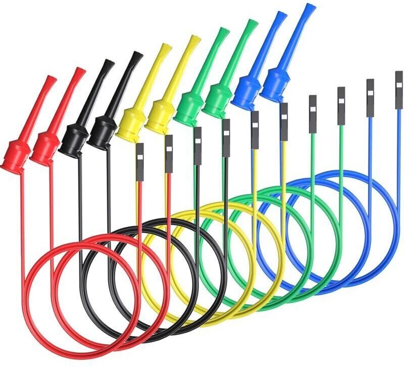 Steckplatinen-Jumperkabel-Prüfhaken, weiche und flexible Silikon-Prüfleitungen für elektrische Prüfungen