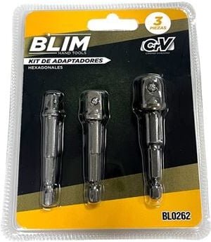 Blim - Satz 3 Adapter 1/4 Sechskant auf 1/4-3/8-1/2