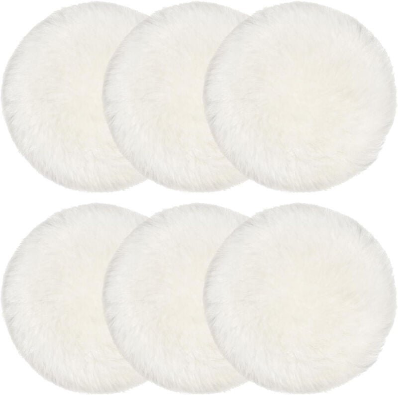 Set mit 6 125-mm-Wollpolierpads, Polierkappen für Exzenterschleifer, für Korkböden