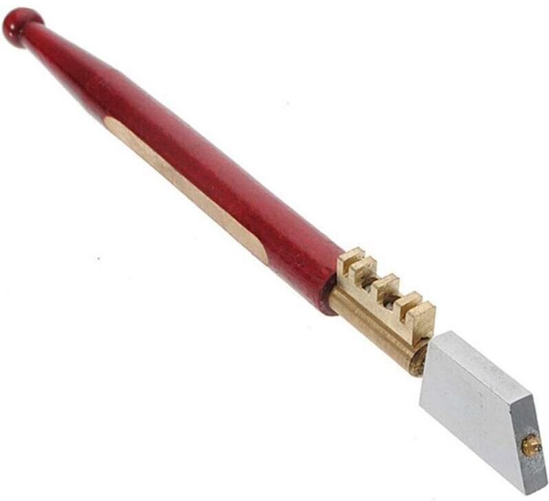 Glasschneider, robuster Glasschneider für Keramikfliesen bis 8 mm Dicke – Messingzange – Hartholzgriff