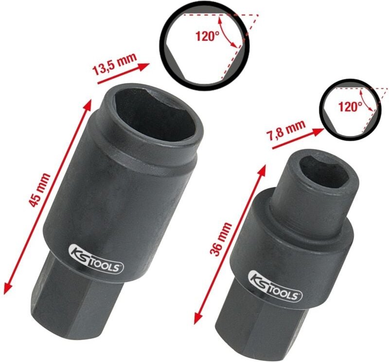 Einspritzpumpen-Stecknuss-Satz für Bosch, 2-tlg