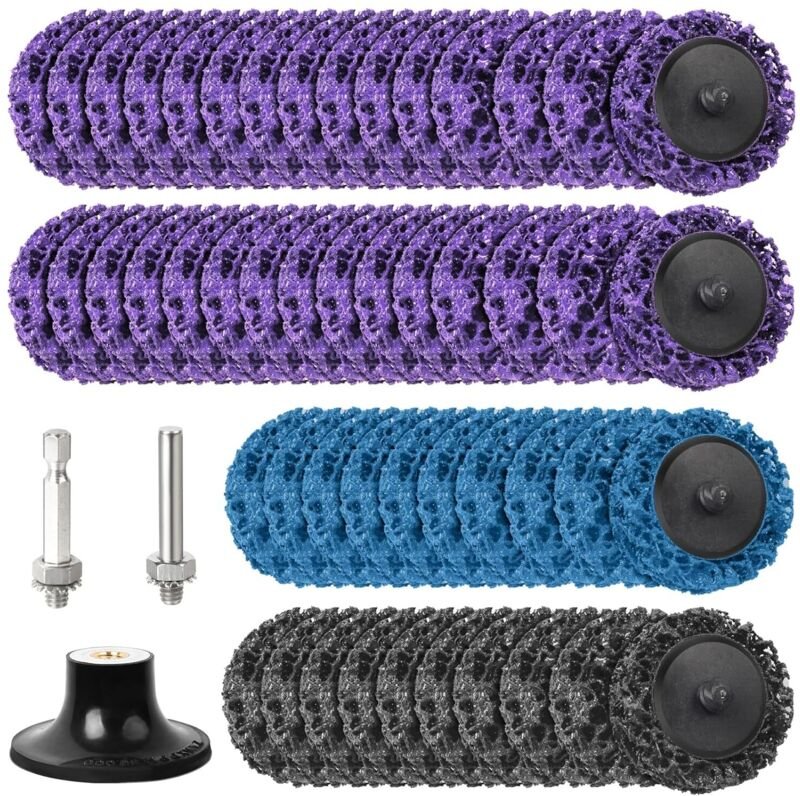 50 Stücke 50mm CSD Scheibe Schleifscheibe,Reinigungsscheibe Set für Winkelschleifer, Grobreinigungsscheibe für Rostentfe...