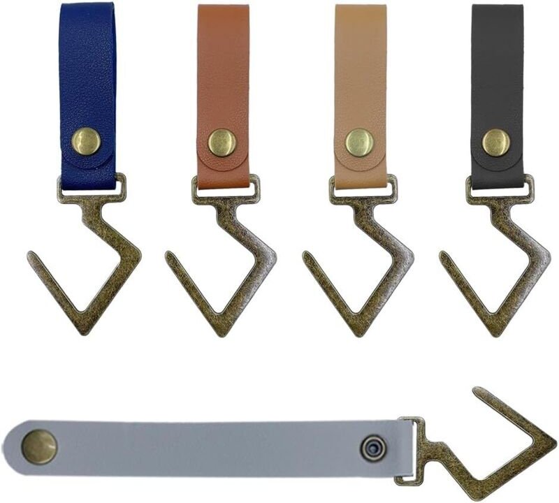 Ccykxa - 5 Stück S-förmige Haken, multifunktionale dreieckige Metallhaken aus Leder, für Töpfe, Mantel, Küche, Badezimme...