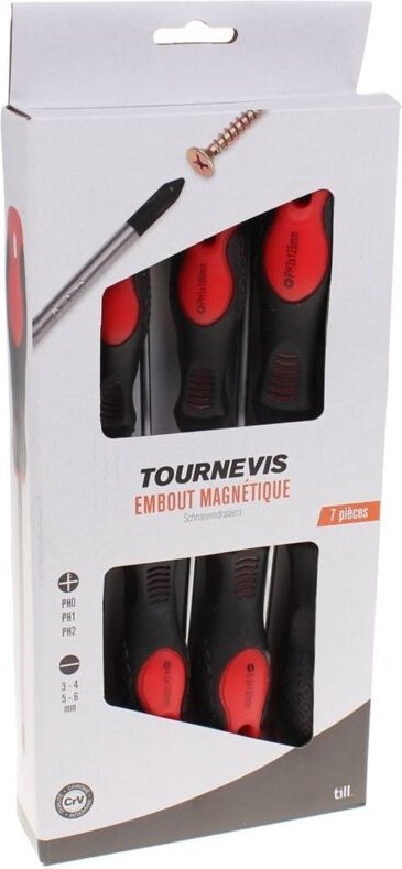 Cogex - set 7 schraubendreher bimterialgriff: 4 schraubendreher - 648630 - 3219516486308