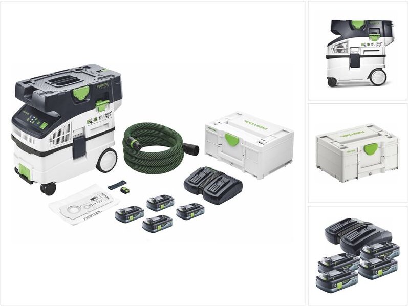 Festool CTMC MIDI Akku Absaugmobil 36 V ( 2x 18 V ) Staubkl. M + 4x Akku 4,0 Ah + Ladegerät + Systainer