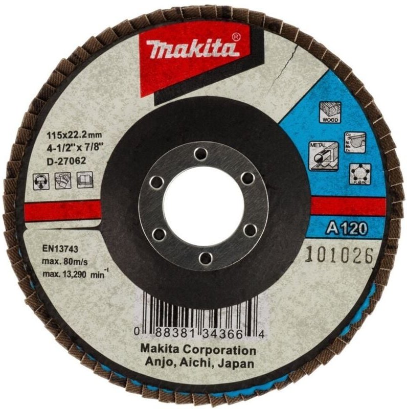 Fächerschleifscheibe 115 mm A120 - D-27062 - Makita