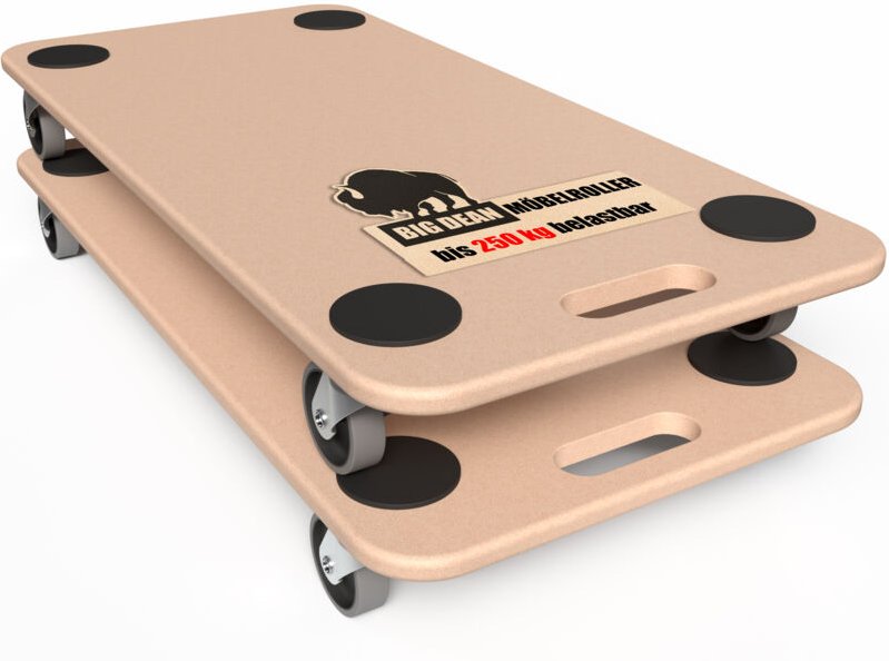 BigDean 2 Materialtransporter 250kg Schwerlast Möbelroller bodenschonende Rollen Transportroller Rollbrett