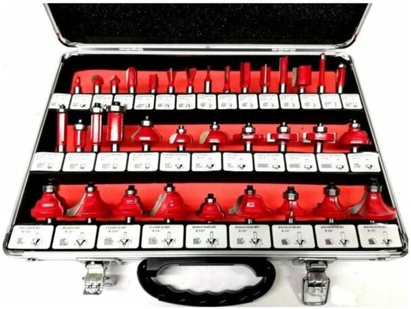 Holzfräser Mit 6 Mm Schaft Für Rahmen, Pantograph-Kit, Set Mit 35 Fräsern Im Koffer