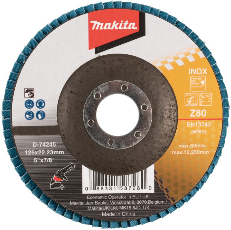 D-74245 Fächerschleifscheibe 125 (G80) Metall - Makita