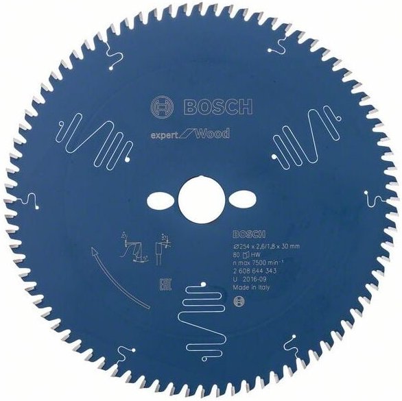 Sägeblatt Expert for Wood 254 x 30 x 2,6 mm 80 Zähne - Bosch