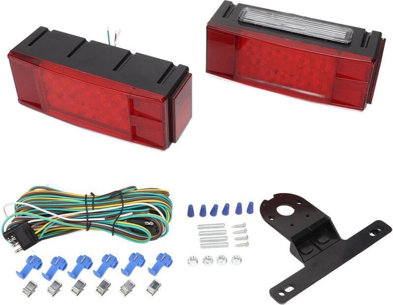 2 Stück 12V LED-Anhängerleuchten, wasserdichte rechteckige Rückleuchten für Boote und Wohnmobile.