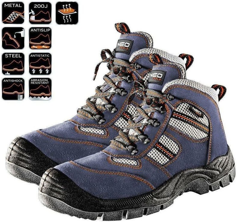 Arbeitsschuhe S1P atmungsaktiv knöchelhoch Wildleder 43