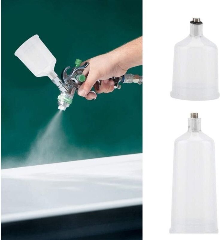 2-teiliges Kunststoff-Spritzpistolen-Set, Becher, Gewindeanschluss, Teile, Zubehör für Druckluftwerkzeuge