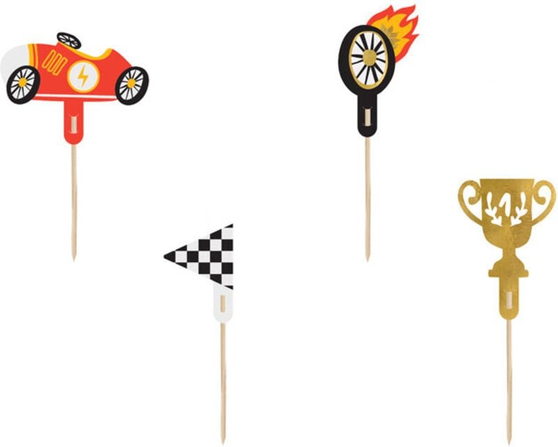 Cars Cupcake-Dekorationen, 12 cm, Mix (1 Packung / 4 Stk.)