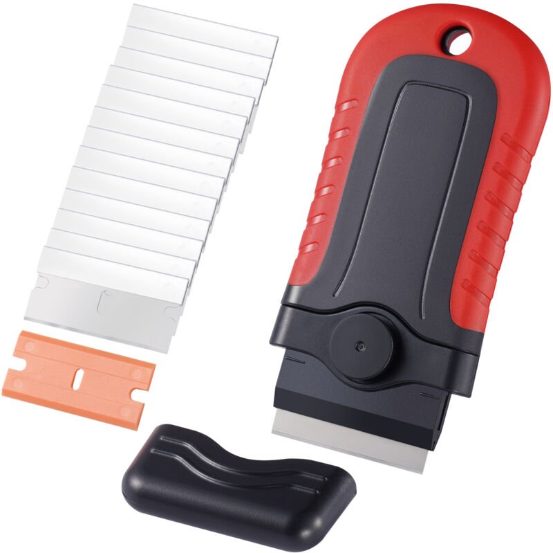 Mophorn - Rasierklingenschaber, 15 zusätzliche Klingen aus Karbonstahl, Feststellwerkzeug mit Sicherheitskappe, Farbe vo...