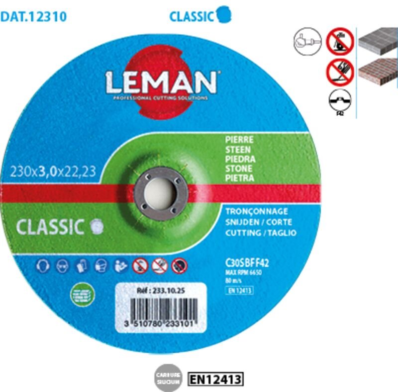 Abgesägter Stein-Trennscheibe versetzt, Classic ø 115, Bohrung 22,23, Stärke 3 mm, 25 Stück in der Packung