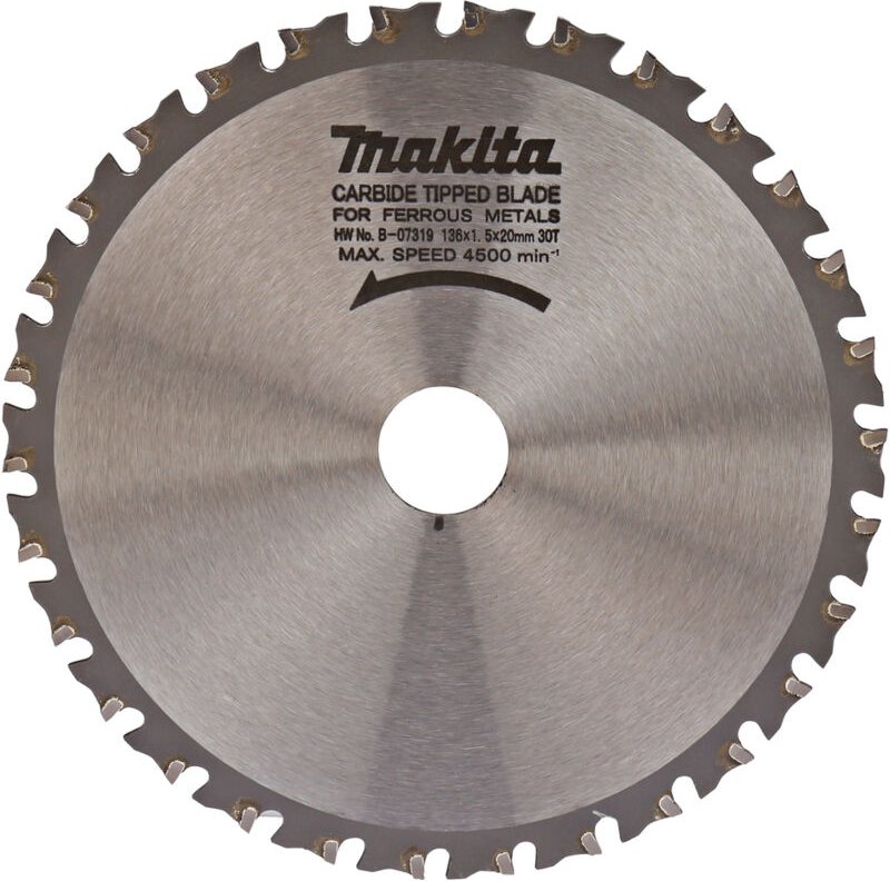 B-07319 Specialized TCT-Kreissägeblatt 136 x 20 mm 30T Metall - Makita
