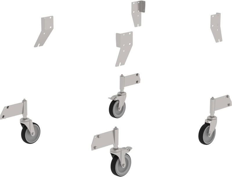 Nachrüstsatz Lenkrolle Edelstahl für Podesttreppe einseitig begehbar - 050120 - Günzburger Steigtechnik