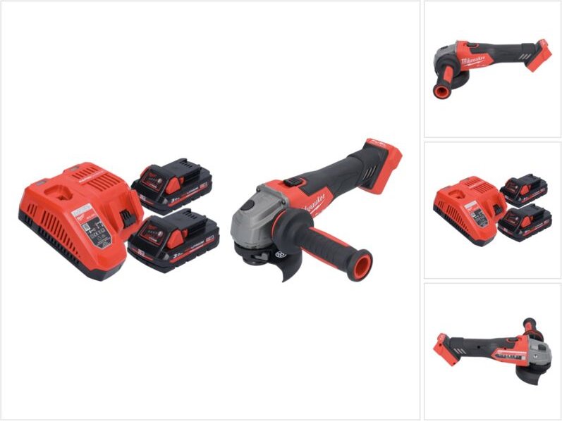 Milwaukee M18 FSAG115X-302 Akku Winkelschleifer 18 V 115 mm Brushless + 2x Akku 3,0 Ah + Ladegerät