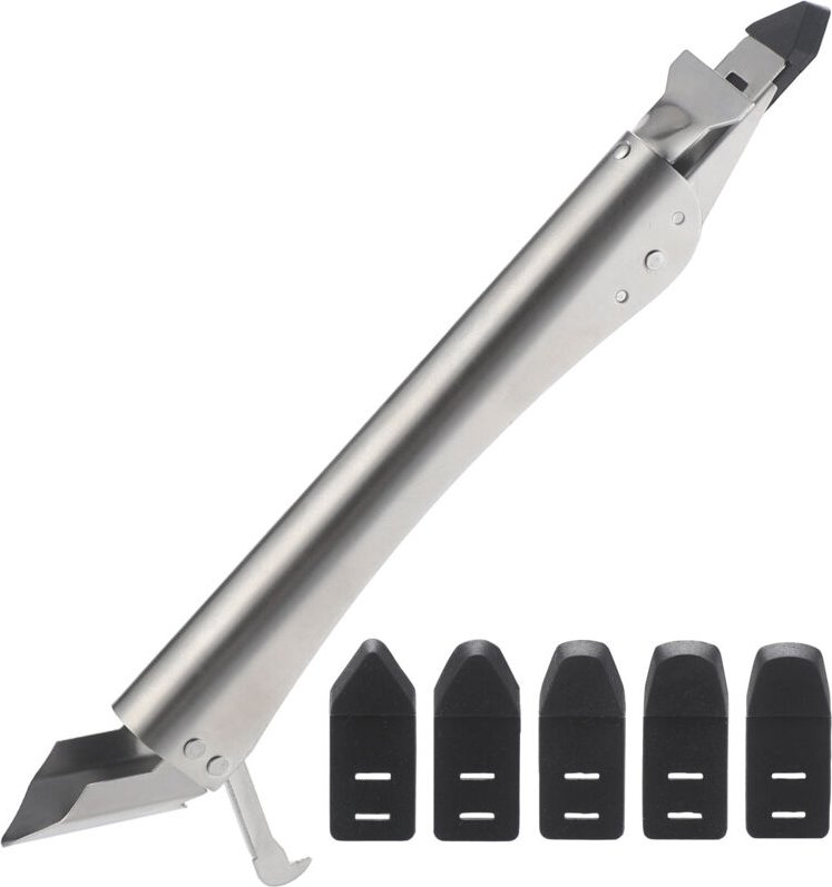 Verbessertes Edelstahl-Fugenwerkzeug, 4-in-1-Fugenwerkzeug mit 5 Silikonabstreifern, Fugenentfernungswerkzeug