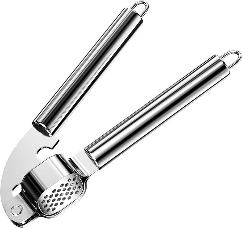 Knoblauchpresse, Knoblauchpresse aus Edelstahl, praktisches, leicht zu reinigendes Küchengerät, spülmaschinenfest (Großp...