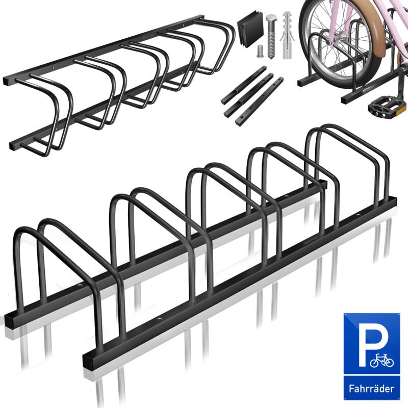 KESSER® Fahrradständer für inkl. Parkschild Mehrfachständer mit 37cm Radabstand für 30-65mm Reifenbreite Fahrradhalter A...