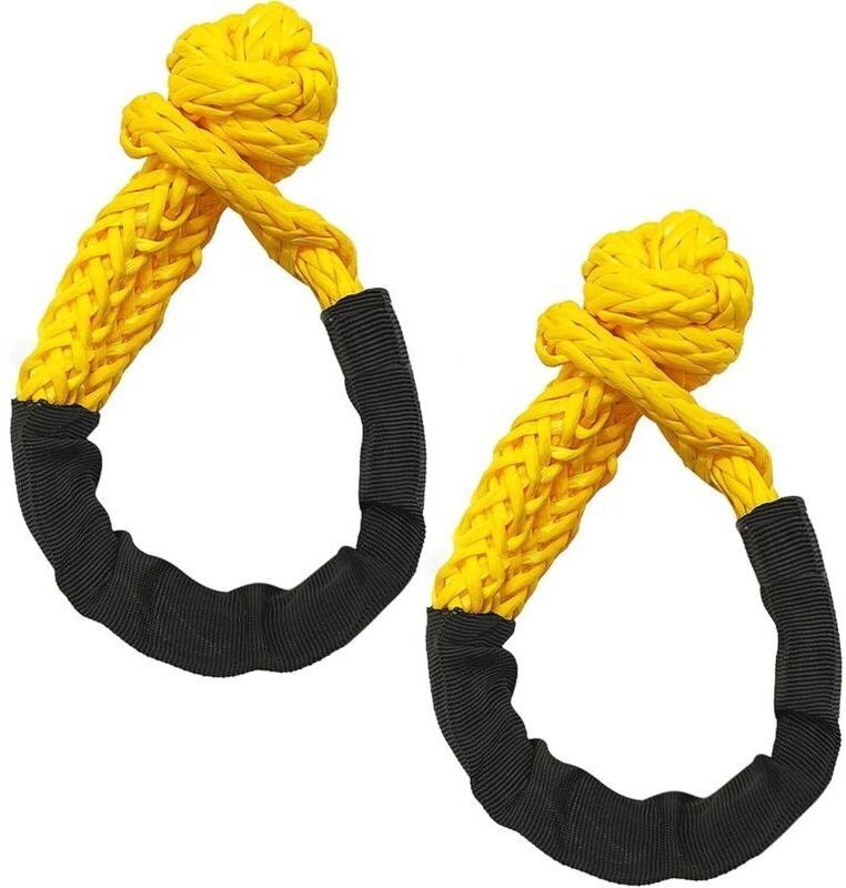 Set aus 2 robusten, flexiblen Schäkeln – Bruchfestigkeit 17T – Anhängerbergungsseil (52 cm)