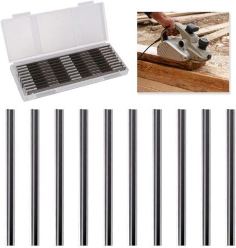 10 Stück elektrische Hobelklingen, 82 mm Hobelklinge, kompatibel mit Makita, Bosch, Hitachi, Black & Decker, DeWalt, Tre...