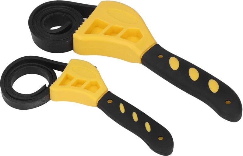 2-teiliges, verstellbares 6-Zoll/8-Zoll-Gurtschlüsselset, Mehrzweck-Gurtschlüssel für die Autowartung (Gelb), Sonstiger ...