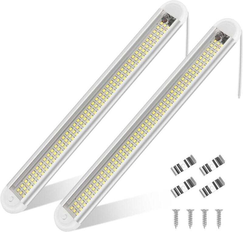12V-85V LED-Innenbeleuchtung, helle Auto-Lichtlampe, 120 LEDs mit Schalter für Van, Boot (2 Stück)