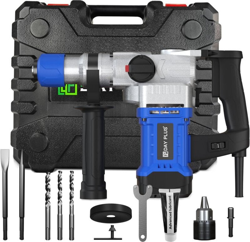 Dayplus - Schlagbohrmaschine Bohrhammer Bohrmaschine Meißelhammer sds Kompakt Set 3000 w