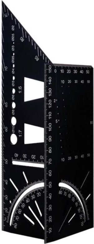 BEBUSINGOTO 3D-Zimmermannswinkel, Winkellineal aus Aluminiumlegierung, 45- und 90-Grad-Gehrungslineal für die Holzbearbe...