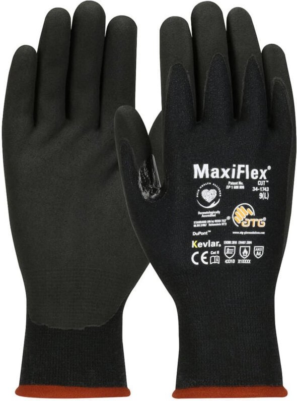 ATG MaxiFlex 34-1743 Arbeitshandschuhe - 7 (S) - Noir