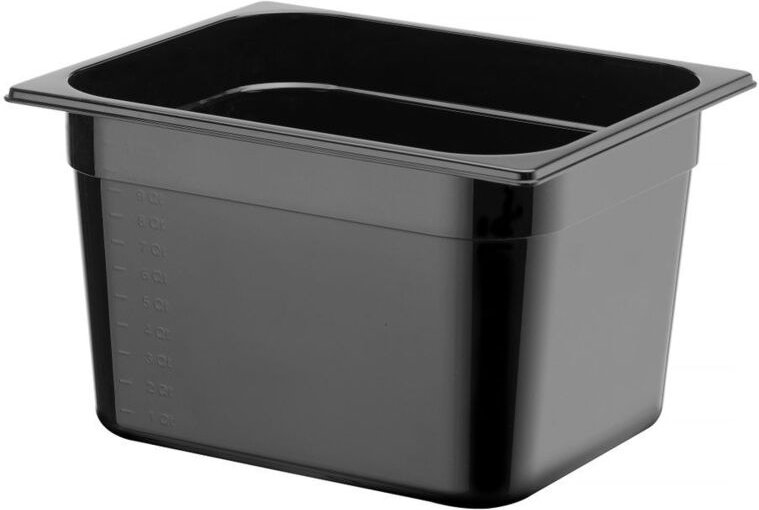 Gastronorm-Behälter 1/2, Profi Line, 12,5L, Schwarz, 325x265x(H)200mm - Hendi