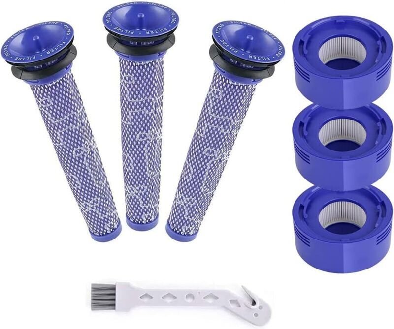 Filter für Dyson V7 und V8, Ersatz-Staubsaugerfilter für Dyson, Absolute und Animal, 3 HEPA-Nachfilter und 3 Vorfilter f...