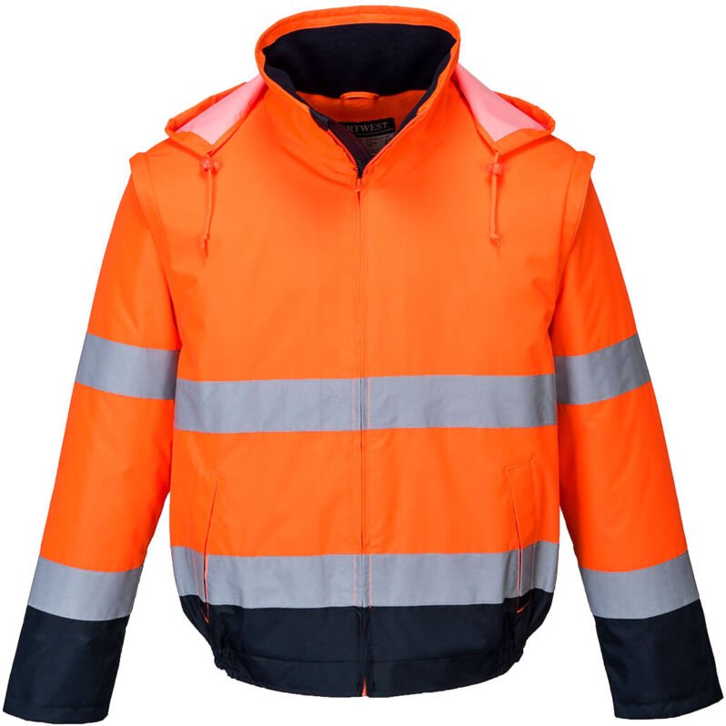 2-in-1 Blouson HV HV mit Fleece-Futter Orange/Marine M