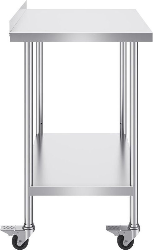 Mophorn Edelstahl-Arbeitstisch 24 x 36 x 40 Zoll, kommerzieller Arbeitstisch mit Rollen, einstellbarer Höhe, robuster Ti...