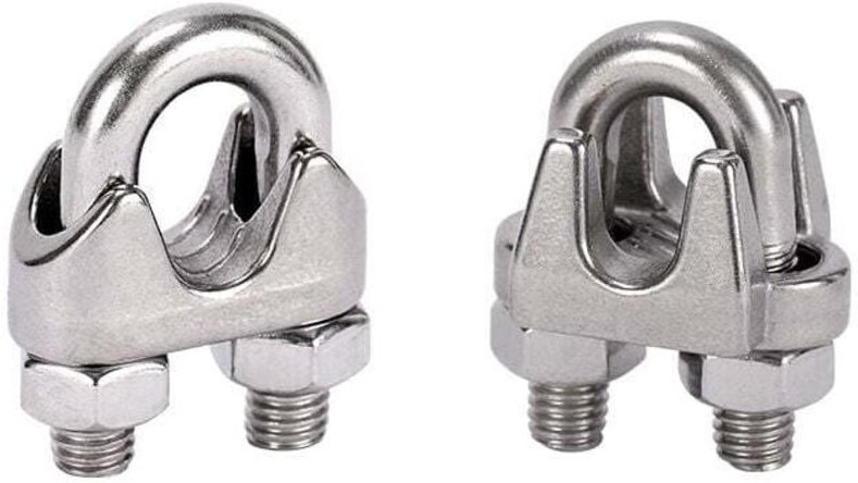 10 Stück Metallkabelklemmen, Edelstahl-Kabelbinder, M4-Bügelkabelklemmen, silberfarben, 2,3 cm