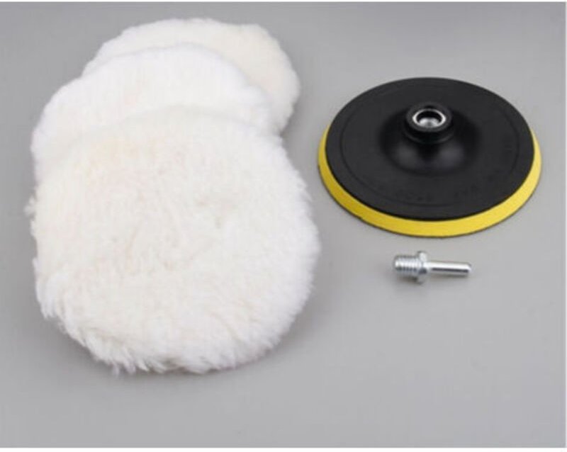 Selbstklebende Polierscheibe, 7-Zoll-Schwamm- und Wolle-Reinigungsset für die Autoreinigung, 5-teiliges Rundscheiben-Set