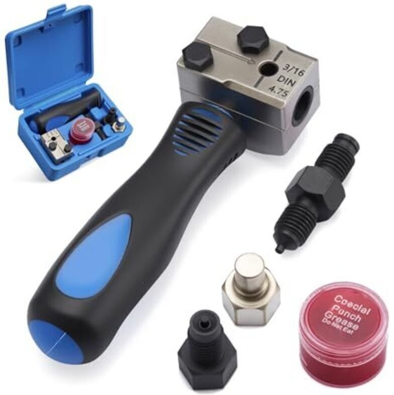 Doppelbördelwerkzeug für DIN-Bremsleitungen, universell 4,75 mm (3/16"), Bremsleitungsreparaturset, kompatibel mit Pkw u...