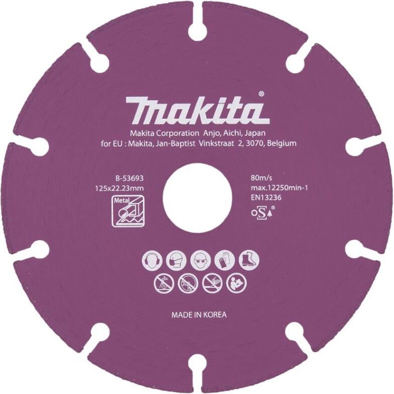 Zubehör - Diamanttrennscheibe Metall 125x22,2 mm B-53693 - Makita