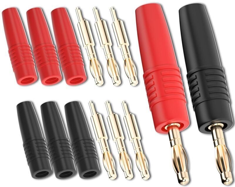 4-mm-Bananenstecker (männlich), vergoldeter Lötadapter, 8 Stück für elektrische Heimwerkertests